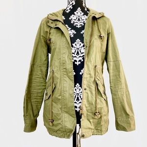 Green Hooded Cargo Jacket